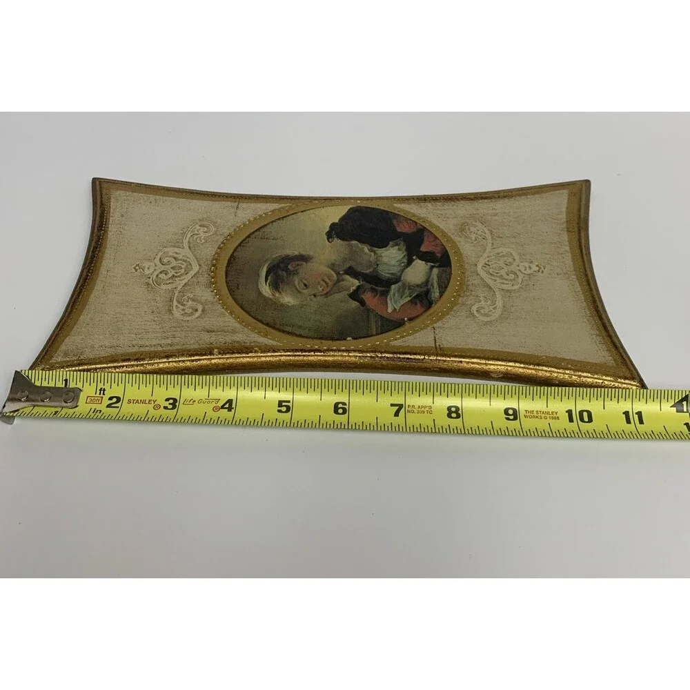Vintage‎ Wooden Italian Florentine Wall Plaque Frame Apco Japan Bridgertoncore